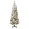 National Tree Company First Traditions Pre-Lit Acacia Flocked Tree Medium Christmas Tree, Clear Incandescent Lights, Plug In, 6 Ft