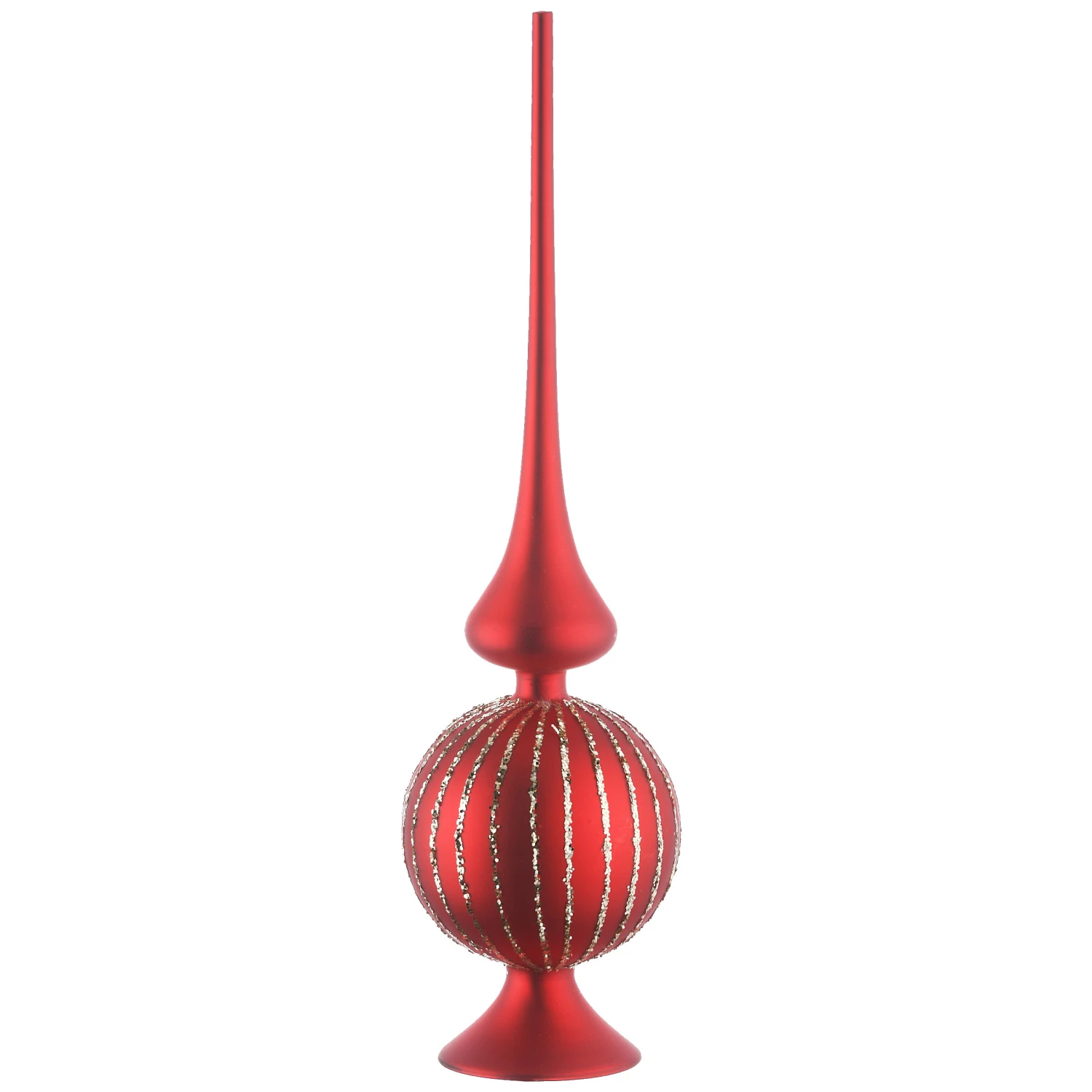National Tree Company 15" Red Glass Christmas Tree Topper