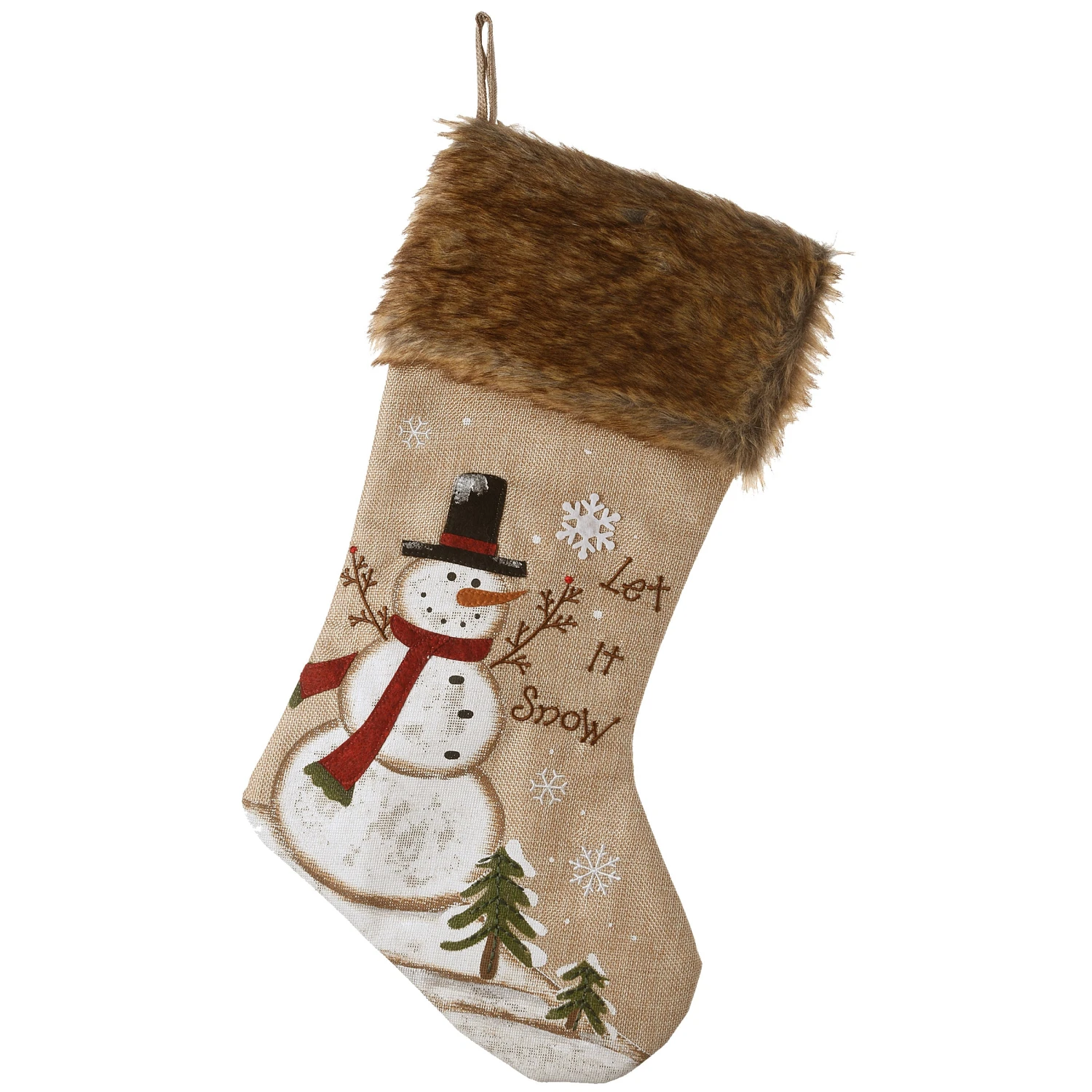 National Tree Company 21" Alpine Collection Black Hat Snowman Stocking