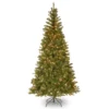 National Tree Company Pre-Lit Artificial Slim Christmas Tree, Green, Aspen Spruce, White Lights, Includes Stand, 6.5 Feet