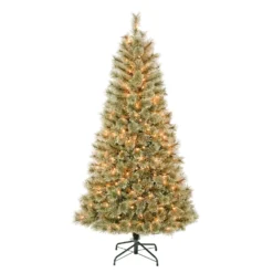 National Tree Company First Traditions Pre-Lit Arcadia Pine Cashmere Christmas Tree, Clear Incandescent Lights, Plug In, 6 Ft
