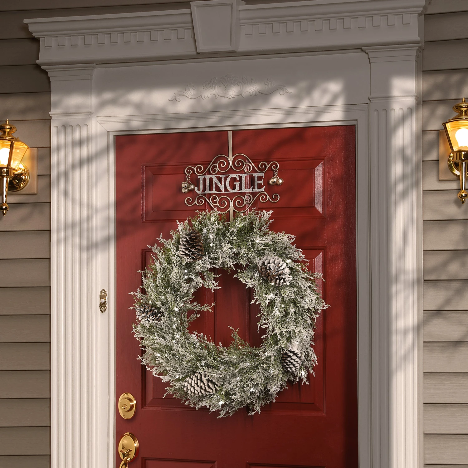 National Tree Company 18" Christmas “JINGLE" Wreath Hanger - Image 2