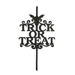 National Tree Company Halloween Metal Wreath Hanger, Black, 'Trick Or Treat', 19 Inches