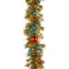 National Tree Company Pre-Lit Artificial Christmas Garland, Green, Evergreen, Decorated With Berry Clusters, Ribbon, Ball Ornaments, Plug In, Christmas Collection, 9 Feet