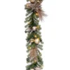 National Tree Company Pre-Lit Artificial Christmas Garland, Green, Evergreen, White Lights, Decorated With Metallic Flowers, Ball Ornaments, Pine Cones, Plug In, Christmas Collection, 9 Feet