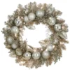 National Tree Company 24" Pre-Lit Yuletide Glam Silver Decorated Wreath