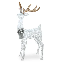 National Tree Company 65" Glittered Standing Buck With Twinkling LED Lights