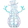 National Tree Company Pre Lit Iridescent Snowman Decoration, Cool White LED Lights, Plug In, Christmas Collection, 48 Inches