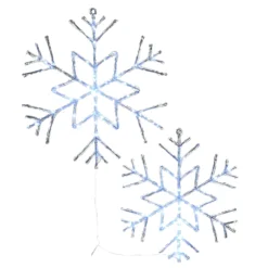 National Tree Company Pre Lit Six Point Star Snowflake Decoration, Cool White LED Lights, Plug In, Christmas Collection, 24 Inches