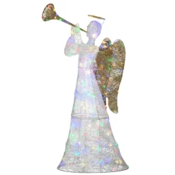 National Tree Company 60" Trumpeting White Angel With Multicolor LED Lights