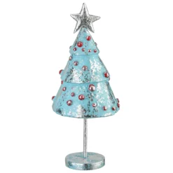 National Tree Company Silver And Blue Christmas Tree, Paper Clay, 11 In