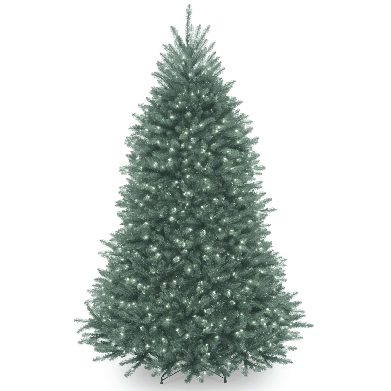 National Tree Company Pre-Lit Artificial Full Christmas Tree, Blue, Dunhill Fir, White Lights, Includes Stand, 6.5 Feet