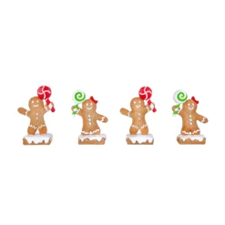 National Tree Company Four Piece First Traditions Gingerbread Cookie Card Holders