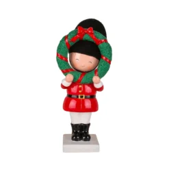National Tree Company First Traditions 10" Christmas Soldier Holding Wreath