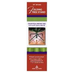 National Tree Company Christmas Tree Folding Stand, Green, For Trees 6.5 - 8 Feet, 24 Inches
