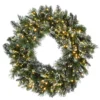 National Tree Company 30" Glittery Bristle Pine Wreath With Dual Color® LED Cosmic Lights®