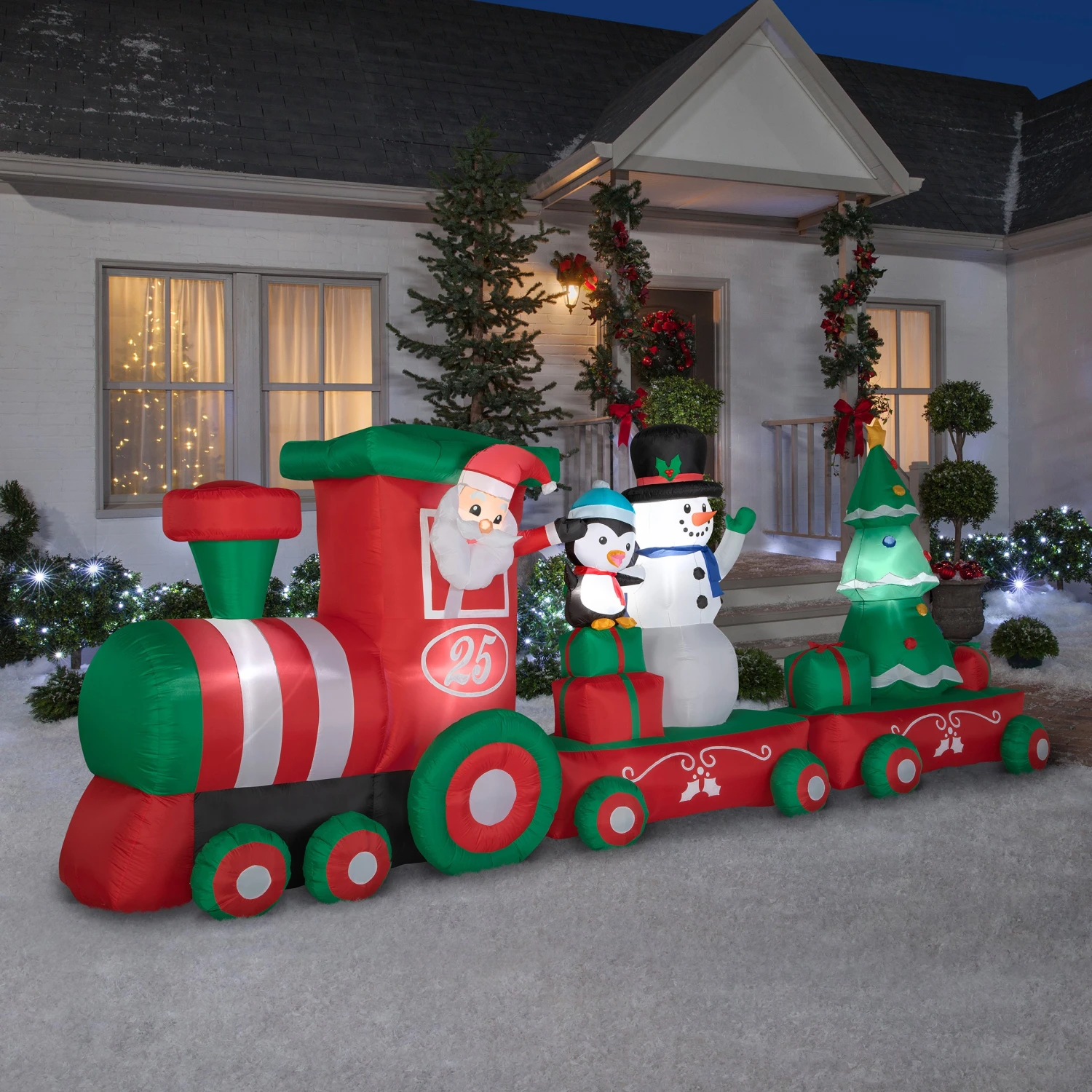 National Tree Company Inflatable Holiday Train, LED Lights, Plug In, Christmas Collection, 16 Feet - Image 2