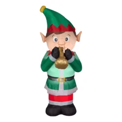 National Tree Company Inflatable Trumpet Playing Elf, LED Lights, Plug In, Christmas Collection, 6 Feet