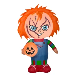 National Tree Company Halloween Inflatable Decoration, Orange, Chucky, Self Inflating, Plug In, 42 Inches