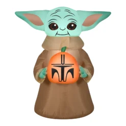 National Tree Company Halloween Inflatable Decoration, Green, Baby Yoda, Self Inflating, Plug In, 42 Inches