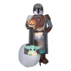 National Tree Company Halloween Airblown 78" Mandalorian & The Child With Pumpkin