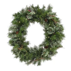 National Tree Company 30" Glistening Pine Wreath With LED Lights