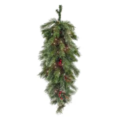 National Tree Company 36" Glistening Pine Teardrop With LED Lights