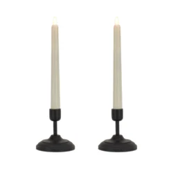 National Tree Company HGTV Home Collection Flameless Heritage Candle Pair, Black Base
