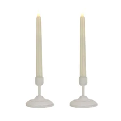National Tree Company HGTV Home Collection Flameless Heritage Candle Pair, White Base