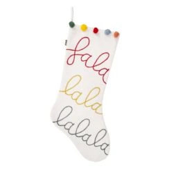 National Tree Company 20" HGTV Home Collection White Fa La La Stocking