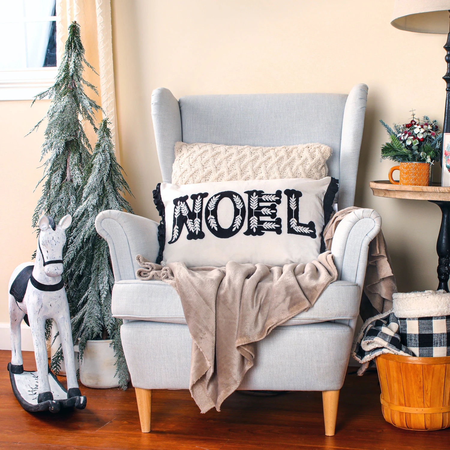 National Tree Company 22" HGTV Home Collection Embroidered NOEL Christmas Pillow - Image 2