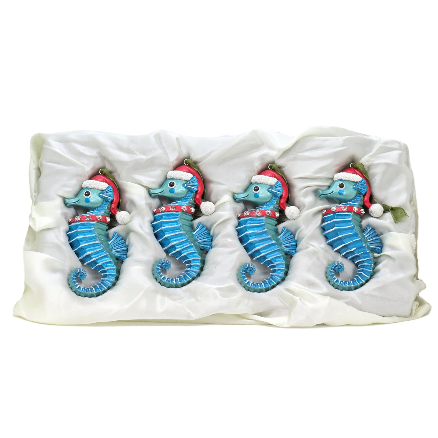 National Tree Company 4 Piece HGTV Home Collection Teal Seahorse Ornaments - Image 6