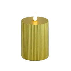 National Tree Company 3x5 HGTV Home Collection Flameless Georgetown Pillar Candle, Gold