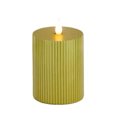 National Tree Company 4x6 HGTV Home Collection Flameless Georgetown Pillar Candle, Gold