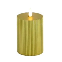 National Tree Company 4x8 HGTV Home Collection Flameless Georgetown Pillar Candle, Gold