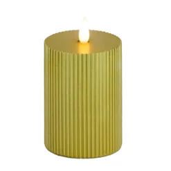 National Tree Company 4x10 HGTV Home Collection Flameless Georgetown Pillar Candle, Gold