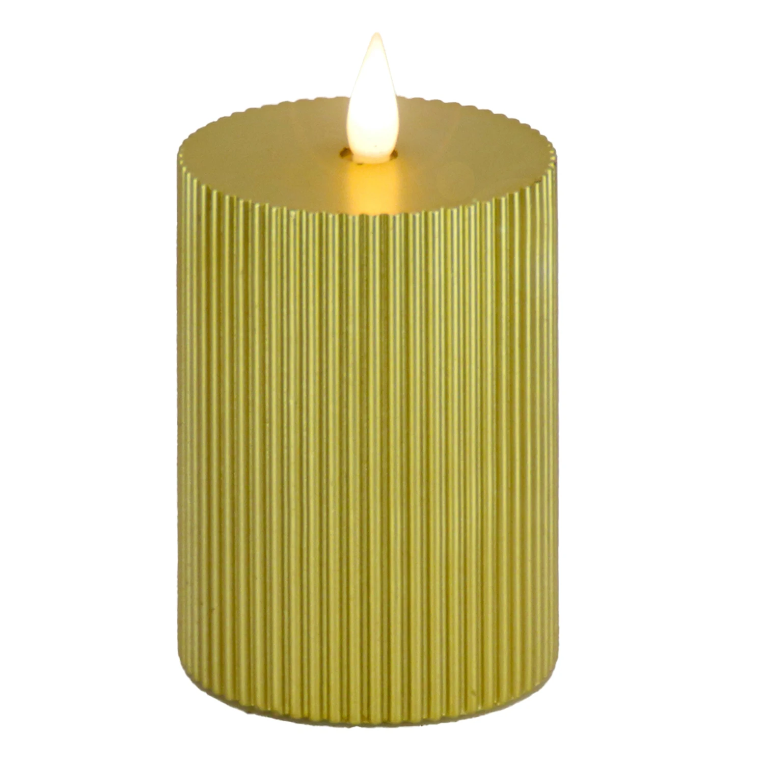 National Tree Company 5x9 HGTV Home Collection Flameless Georgetown Pillar Candle, Gold