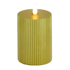 National Tree Company 5x11 HGTV Home Collection Flameless Georgetown Pillar Candle, Gold