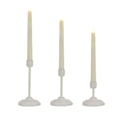 National Tree Company HGTV Home Collection Flameless Heritage Candle Set, White Base