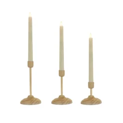 National Tree Company HGTV Home Collection Flameless Heritage Candle Set, Natural Base