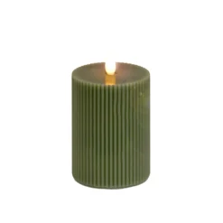 National Tree Company 3x5 HGTV Home Collection Flameless Georgetown Pillar Candle, Dk Green