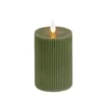 National Tree Company 3x7 HGTV Home Collection Flameless Georgetown Pillar Candle, Dk Green