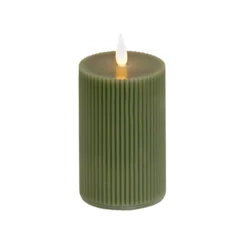 National Tree Company 3x9 HGTV Home Collection Flameless Georgetown Pillar Candle, Dk Green