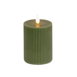 National Tree Company 4x6 HGTV Home Collection Flameless Georgetown Pillar Candle, Dk Green