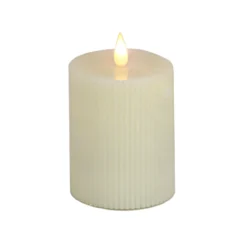 National Tree Company 4x6 HGTV Home Collection Flameless Georgetown Pillar Candle, Ivory