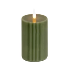 National Tree Company 4x10 HGTV Home Collection Flameless Georgetown Pillar Candle, Dk Green