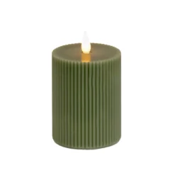 National Tree Company 5x7 HGTV Home Collection Flameless Georgetown Pillar Candle, Dk Green
