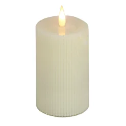 National Tree Company 5x9 HGTV Home Collection Flameless Georgetown Pillar Candle, Ivory