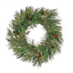 National Tree Company 28" HGTV Home Collection Pre-Lit Black Tie Cedar Wreath