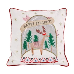 National Tree Company 18" HGTV Home Collection Snow Globe Christmas Pillow